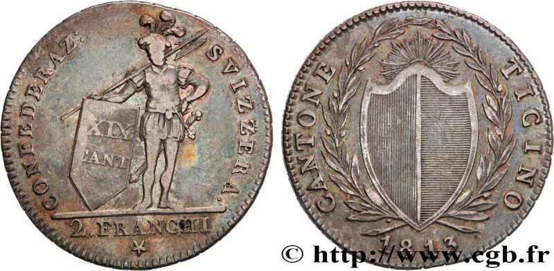 SWITZERLAND - CANTON OF TICINO
Type : 2 Franchi (Francs) 
Date : 1813 
Mint name...