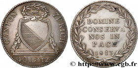 SWITZERLAND - CANTON OF ZÜRICH
Type : 40 Batzen 
Date : 1813 
Mint name / Town : Zurich 
Quantity minted : 57896 
Metal : silver 
Millesimal fineness ...