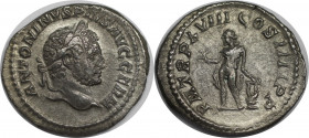 Römische Münzen, MÜNZEN DER RÖMISCHEN KAISERZEIT. Caracalla (198-217 n. Chr). Denar 215 n. Chr. Rom. Silber. 2,42 g. 20 mm. Vs.: ANTONINVS PIVS AVG GE...