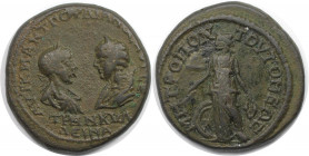 Römische Münzen, MÜNZEN DER RÖMISCHEN KAISERZEIT. Moesia Inferior, Tomis. Gordianus III. Pius und Tranquillina. Ae 26, 238-244 n. Chr. (13.66 g. 27 mm...