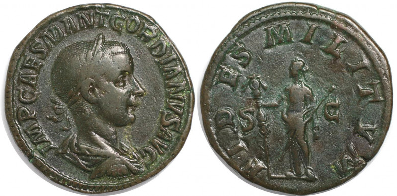 Römische Münzen, MÜNZEN DER RÖMISCHEN KAISERZEIT. Gordian III., Sesterz 238-244 ...