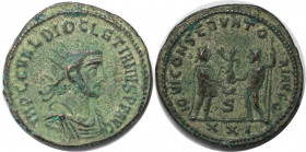 Römische Münzen, MÜNZEN DER RÖMISCHEN KAISERZEIT. Diocletianus (284-305 n. Chr). Antoninianus. 4,28 g. Vs.: IMP C C VAL DIOCLETIANVS PF AVG, Büste mit...