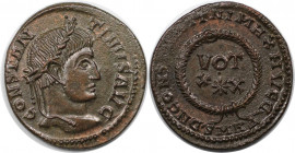 Römische Münzen, MÜNZEN DER RÖMISCHEN KAISERZEIT. Constantinus I. (307-337 n. Chr). Follis. (2.09 g. 18.5 mm) Vs.: CONSTANTINVS AVG, Kopf mit Lorbeerk...
