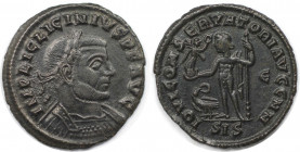 Römische Münzen, MÜNZEN DER RÖMISCHEN KAISERZEIT. Licinius I. (308-324 n. Chr). Follis. (3.97 g. 23.5 mm) Vs.: IMP LIC LICINIVS PF AVG, Kopf mit Lorbe...