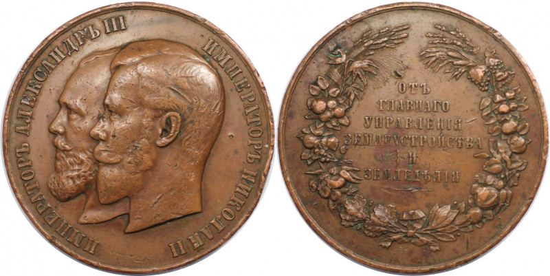 Russische Münzen und Medaillen, Nikolaus II. (1894-1918). Bronzemedaille ND (189...