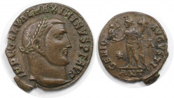 Römische Münzen, MÜNZEN DER RÖMISCHEN KAISERZEIT. Maximinus II. (309-313 n. Chr). Follis. (4.81 g. 20.5 mm) Vs.: IMP C GAL VAL MAXIMINVS PF AVG, Kopf ...