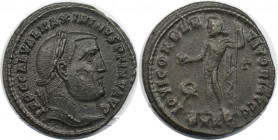 Römische Münzen, MÜNZEN DER RÖMISCHEN KAISERZEIT. Maximinus II. (309-313 n. Chr). Follis 312 n. Chr., Heraclea.(4.82 g. 23 mm) Vs.: IMP C GAL VAL NAXI...