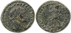 Römische Münzen, MÜNZEN DER RÖMISCHEN KAISERZEIT. Constantine I. (306-337 n. Chr). Bronze 317-318 n.Chr. (1.79 g. 16 mm) Vs.: DIVO MAXIMIANO SEN FORT ...