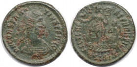 Römische Münzen, MÜNZEN DER RÖMISCHEN KAISERZEIT. Constantius II. (324-361 n. Chr). Ae 2. (4,87 g. 23,5 mm) Vs.: DN CONSTANTIVS PF AVG, Büste mit pear...