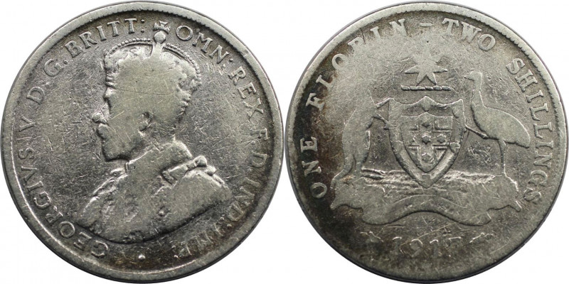 Weltmünzen und Medaillen, Australien / Australia. George V. 1 Florin (2 Shilling...