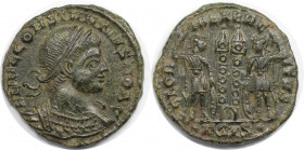 Römische Münzen, MÜNZEN DER RÖMISCHEN KAISERZEIT. Constantius II. (337-361 n. Chr). Follis. (2,51 g. 17,5 mm) Vs.: FL IVL CONSTANTIVS NOB C, Büste mit...