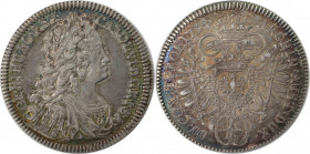 RDR – Habsburg – Österreich, RÖMISCH-DEUTSCHES REICH. Karl VI. (1711-1740). 1/4 Taler 1734, Hall. Silber. KM 687.2. Stempelglanz. Berieben. Patina...