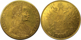 RDR – Habsburg – Österreich, KAISERREICH ÖSTERREICH. Franz Joseph I. (1848-1916). 4 Dukaten 1908, vermutlich russische oder balkanische Imitation. Gol...
