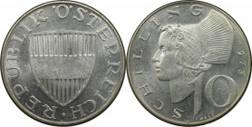 RDR – Habsburg – Österreich, REPUBLIK ÖSTERREICH. 10 Schilling 1973. Silber. KM 2882. Vorzüglich+