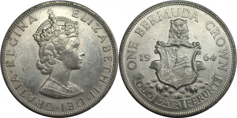 Weltmünzen und Medaillen, Bermuda. Elizabeth II. 1 Crown 1964. 22,62 g. 0.500 Si...