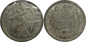 Weltmünzen und Medaillen, Chile. 1 Peso 1932. 6,0 g. 0.400 Silber. 0.08 OZ. KM 174. Stempelglanz
