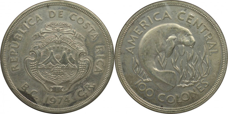Weltmünzen und Medaillen, Costa Rica. Nagelmanati, 15 Jahre WWF. 100 Colones 197...