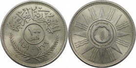Weltmünzen und Medaillen, Iraq. 100 Fils 1959 (AH1379). Silber. KM 124. Fast Stempelglanz
