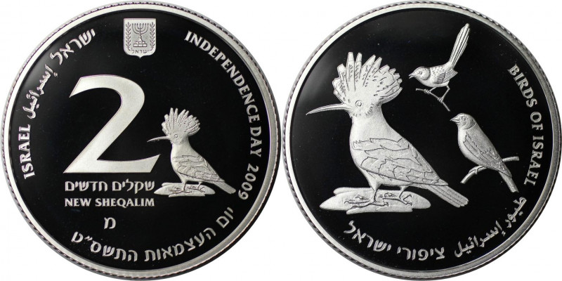 Weltmünzen und Medaillen, Israel. Vogelwelt Israel (Wiedehort, Goldfink, Rohrsän...