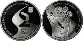 Weltmünzen und Medaillen, Israel. Nationaler Wanderweg - 940 km. 2 New Sheqalim 2010. 28,80 g. 0.925 Silber. 0.86 OZ. KM 472. PCGS PR69DCAM Auflage nu...