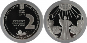 Weltmünzen und Medaillen, Israel. Biblische Geschichte - Daniel in der Löwengrube. 2 New Sheqalim 2012. 28,80 g. 0.925 Silber. 0.86 OZ. KM 502. PCGS P...