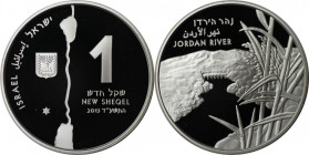 Weltmünzen und Medaillen, Israel. Fluß Jordan - Verbindung See von Galiläa und Totem Meer. 1 New Sheqel 2013. 14,40 g. 0.925 Silber. 0.43 OZ. KM 519. ...