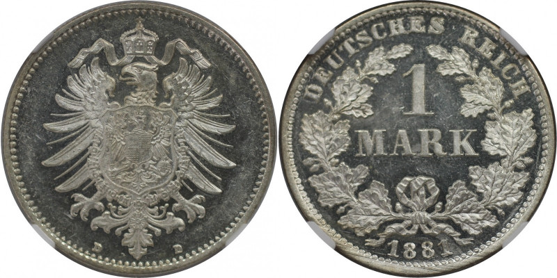 Deutsche Münzen und Medaillen ab 1871, REICHSKLEINMÜNZEN. 1 Mark 1881 D. Silber....