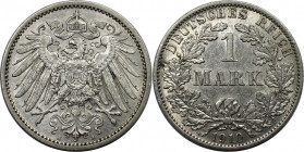 Deutsche Münzen und Medaillen ab 1871, REICHSKLEINMÜNZEN. 1 Mark 1910 A. Silber. Jaeger 17. Vorzüglich-stempelglanz.