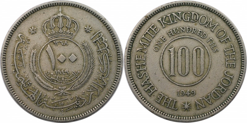 Weltmünzen und Medaillen, Jordanien / Jordan. Abdullah I. 100 Fils 1949. Kupfer-...