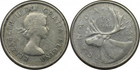 Weltmünzen und Medaillen, Kanada / Canada. 25 Cents 1963. Silber. KM 52. Vorzüglich
