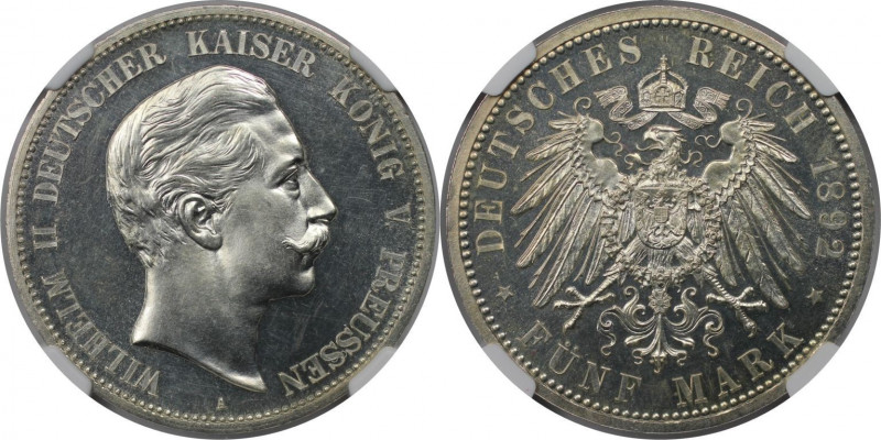 Deutsche Münzen und Medaillen ab 1871, REICHSSILBERMÜNZEN, Preußen. Wilhelm II. ...