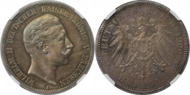 Deutsche Münzen und Medaillen ab 1871, REICHSSILBERMÜNZEN, Preußen. Wilhelm II. (1888-1918). 5 Mark 1900 A, Berlin. Silber. 27.76 g. Jaeger 104. NGC P...
