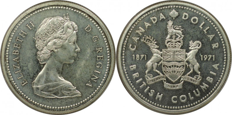 Weltmünzen und Medaillen, Kanada / Canada. "British Columbia". 1 Dollar 1971. 23...