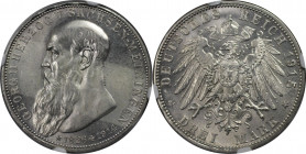 Deutsche Münzen und Medaillen ab 1871, REICHSSILBERMÜNZEN, Sachsen-Meiningen. Georg II. (1866-1914). 3 Mark 1915, auf sein Tod. Silber. Jaeger 155. NG...