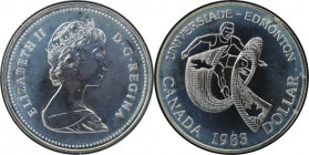 Weltmünzen und Medaillen, Kanada / Canada. XII. Weltsommerspiele der Studierenden in Edmonton. 1 Dollar 1983. 23,33 g. 0.500 Silber. 0.38 OZ. KM 138. ...
