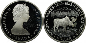 Weltmünzen und Medaillen, Kanada / Canada. 100 Jahre Nationalparks. 1 Dollar 1985. 23,33 g. 0.500 Silber. 0.38 OZ. KM 143. Polierte Platte