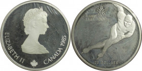 Weltmünzen und Medaillen, Kanada / Canada. XV. Olympische Winterspiele, Calgary 1988 - Eisschnellläufer. 20 Dollars 1985. 33,63 g. 0.925 Silber. 1 OZ....