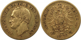 Deutsche Münzen und Medaillen ab 1871, REICHSGOLDMÜNZEN, Sachsen. Johann (1854-1873). 10 Mark 1873 E. Gold. 3,91 g. Sehr schön-vorzüglich