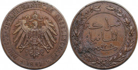 Deutsche Münzen und Medaillen ab 1871, DEUTSCHE KOLONIEN. Deutsch-Ostafrika. 1 Pesa 1891. Jaeger N710. Sehr schön-vorzüglich