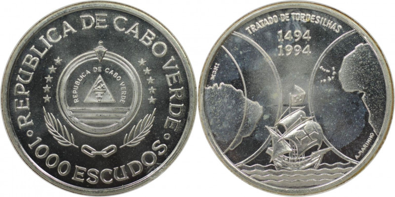 Weltmünzen und Medaillen, Kap Verde / Cape Verde. 500. Jahrestag - Vertrag von T...