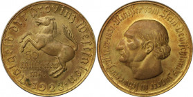 Deutsche Münzen und Medaillen ab 1871, DEUTSCHE NEBENGEBIETE. Provinz Westfalen. 50 Millionen Mark 1923. Jaeger N23b. Stempelglanz