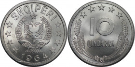 Europäische Münzen und Medaillen, Albanien / Albania. 10 Qindarka 1964. Aluminium. KM 40. Stempelglanz