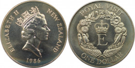 Weltmünzen und Medaillen, Neuseeland / New Zealand. Königlicher Besuch. 1 Dollar 1986. Kupfer-Nickel. KM 56. Stempelglanz