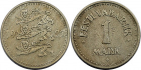 Europäische Münzen und Medaillen, Estland / Estonia. 1 Mark 1922, Kupfer-Nickel. KM 1. Sehr schön
