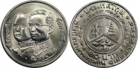 Weltmünzen und Medaillen, Thailand. Rama IX. 72. Jahrestag - Staatliche Sparkasse. 10 Baht 1985. Nickel. KM Y 175. Stempelglanz