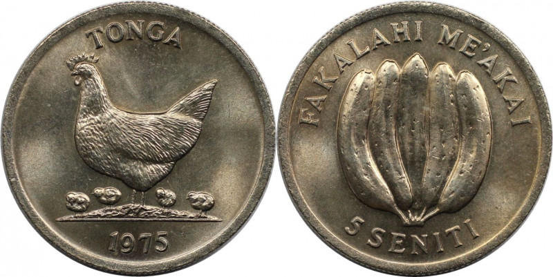 Weltmünzen und Medaillen, Tonga. Serie: F.A.O. 5 Seniti 1975. Kupfer-Nickel. KM ...