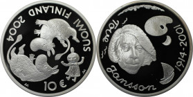 Europäische Münzen und Medaillen, Finnland / Finland. Tove Jansson und die Moomin. 10 Euro 2004. 27,40 g. 0.925 Silber. 0.81 OZ. KM 116. Polierte Plat...