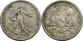 Europäische Münzen und Medaillen, Frankreich / France. Dritte Republik (1870-1940). 50 Centimes 1916. Silber. KM 854. Vorzüglich