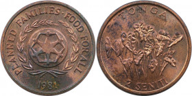Weltmünzen und Medaillen, Tonga. Serie: F.A.O. - Familienplanung. 2 Seniti 1981. Bronze. KM 67. Stempelglanz