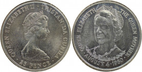 Weltmünzen und Medaillen, Tristan da Сunha. 80. Geburtstag der Königinmutter. 25 Pence 1980. Kupfer-Nickel. KM 3. Stempelglanz